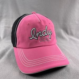 Pink and Black Indy Baseball Cap with Mesh Back
